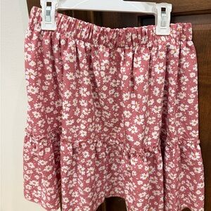 SHEIN Pink Floral Tiered Mini Skirt